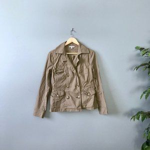 CABI Utility Safari Jacket 904 Khaki Beige GUC | M